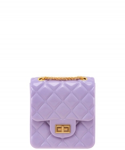 Diamond Quilted Pattern Square Small Jelly Bag 7160 LIGHT PURPLE